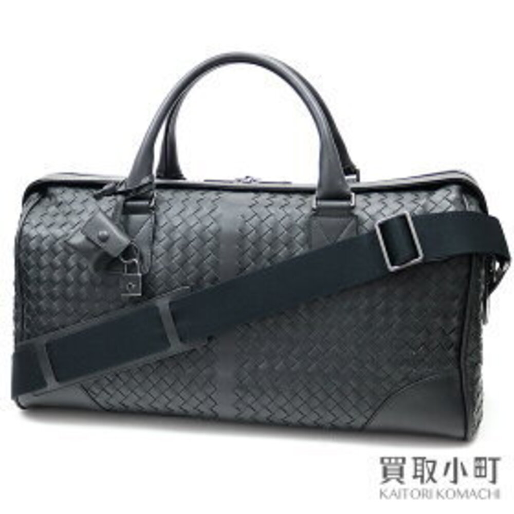Bottega Veneta Nero Intrecciato Duffel Bag Calfskin Shoulder Boston great BV